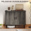 Homcom (Grey) HOMCOM Sideboard Storage Cabinet with Sliding Doors 4