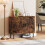 Homcom (Brown) HOMCOM Sideboard Storage Cabinet with Sliding Doors 8