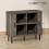 Homcom (Grey) HOMCOM Sideboard Storage Cabinet with Sliding Doors 3