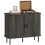Homcom (Grey) HOMCOM Sideboard Storage Cabinet with Sliding Doors 2