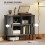 Homcom (Grey) HOMCOM Sideboard Storage Cabinet with Sliding Doors 5