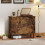 Homcom (Brown) HOMCOM Sideboard Storage Cabinet with Sliding Doors 1