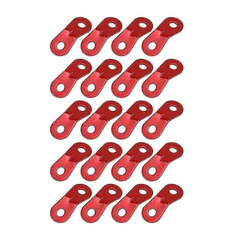 Lot de 20 tendeurs de corde en alliage d'aluminium pour tente, ajusteur de corde à double trou, boucle