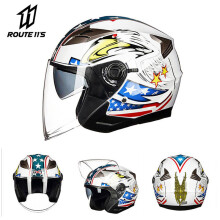 (M-G708-Matte Black Red)GXT Motorcycle Helmet Half Face ABS Motorbike Helmet Electric Safety Double