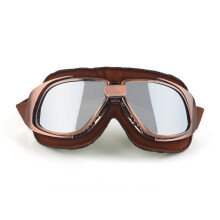 (Yellow lens)Universal Vintage Motorcycle Goggles Pilot Motorbike Scooter Biker Glasses Helmet Goggles