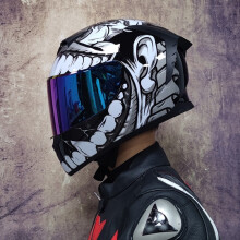 (xL-3)DOT Approved Safety Motorcycle Helmets Full Face Dual Lens Racing Helmet Strong Resistance Off