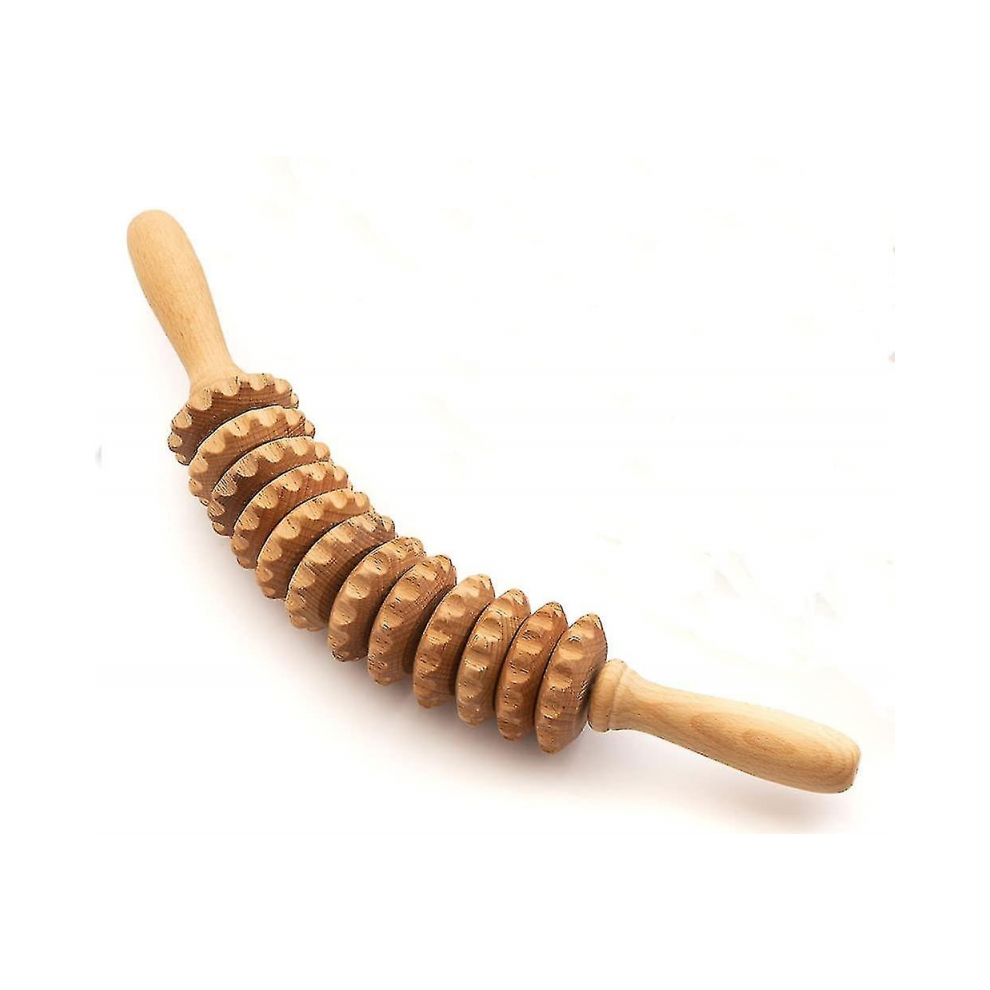 Rouleau de massage anti-cellulite pour la taille et les cuisses, outil de massage en bois Madertherapy, 15,7 pouces -