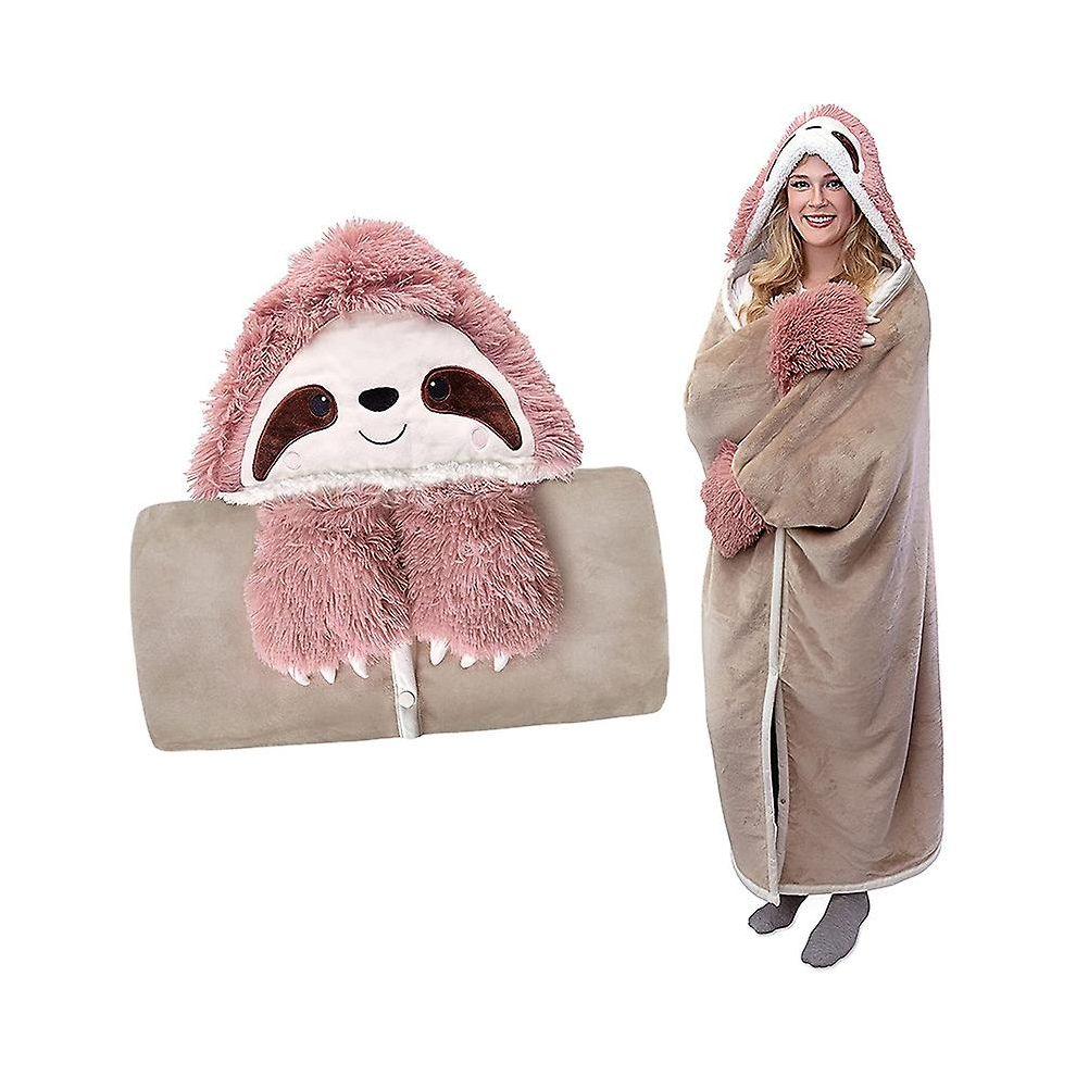 Sweat à capuche surdimensionné pour femme - Paresseux mignon