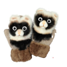 (10, One size) Unisex Winter Fluffy Gloves Mitten Windproof Plush Cycling Gloves for Girls