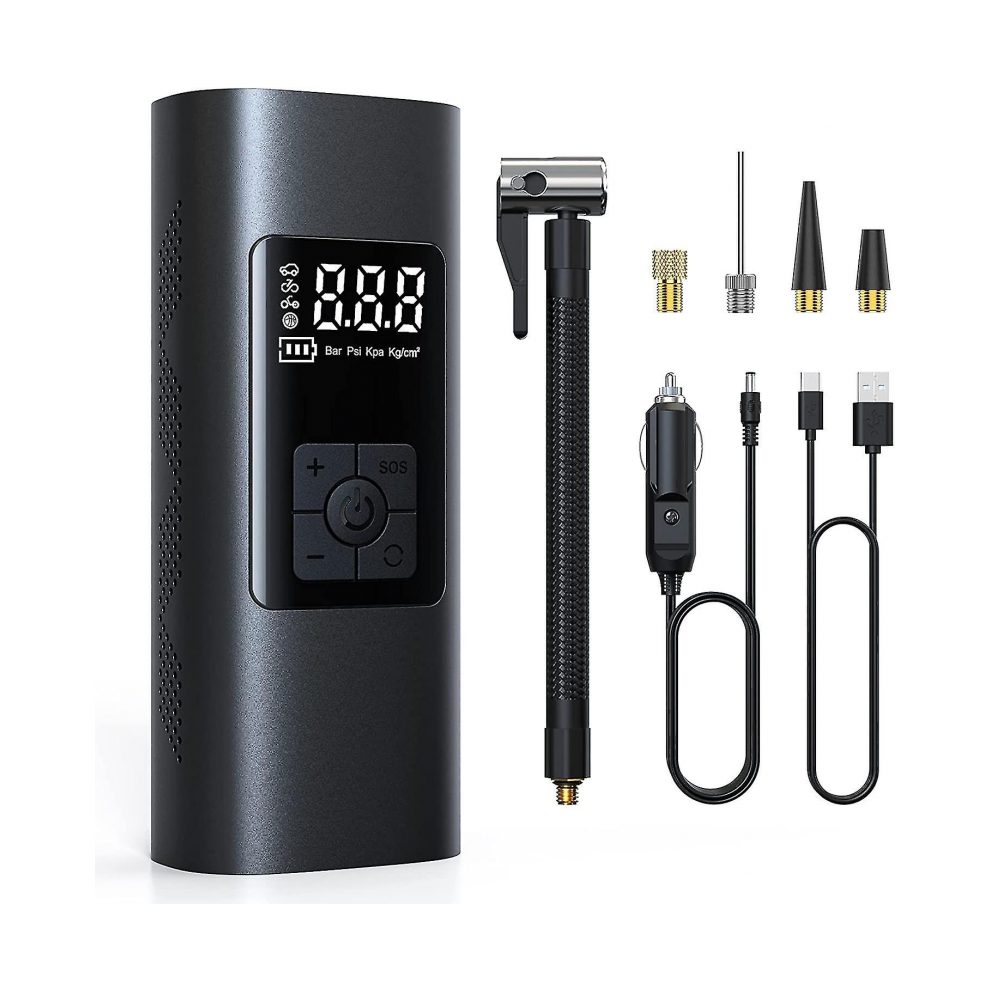 Gonfleur de pneus sans fil rechargeable, batterie 6000 mAh, pompe de voiture 150 psi, pompe à vélo électrique, mini pompe à air portati