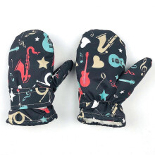 (XL-1, One size) Cute Printed Warm Mittens Outdoor Skiing Waterproof Mittens Full Finger Gloves