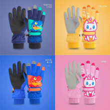 (As show, One size) Mittens Gloves Outdoor For Kids Warm Waterproof Windproof Thick Ski Gloves