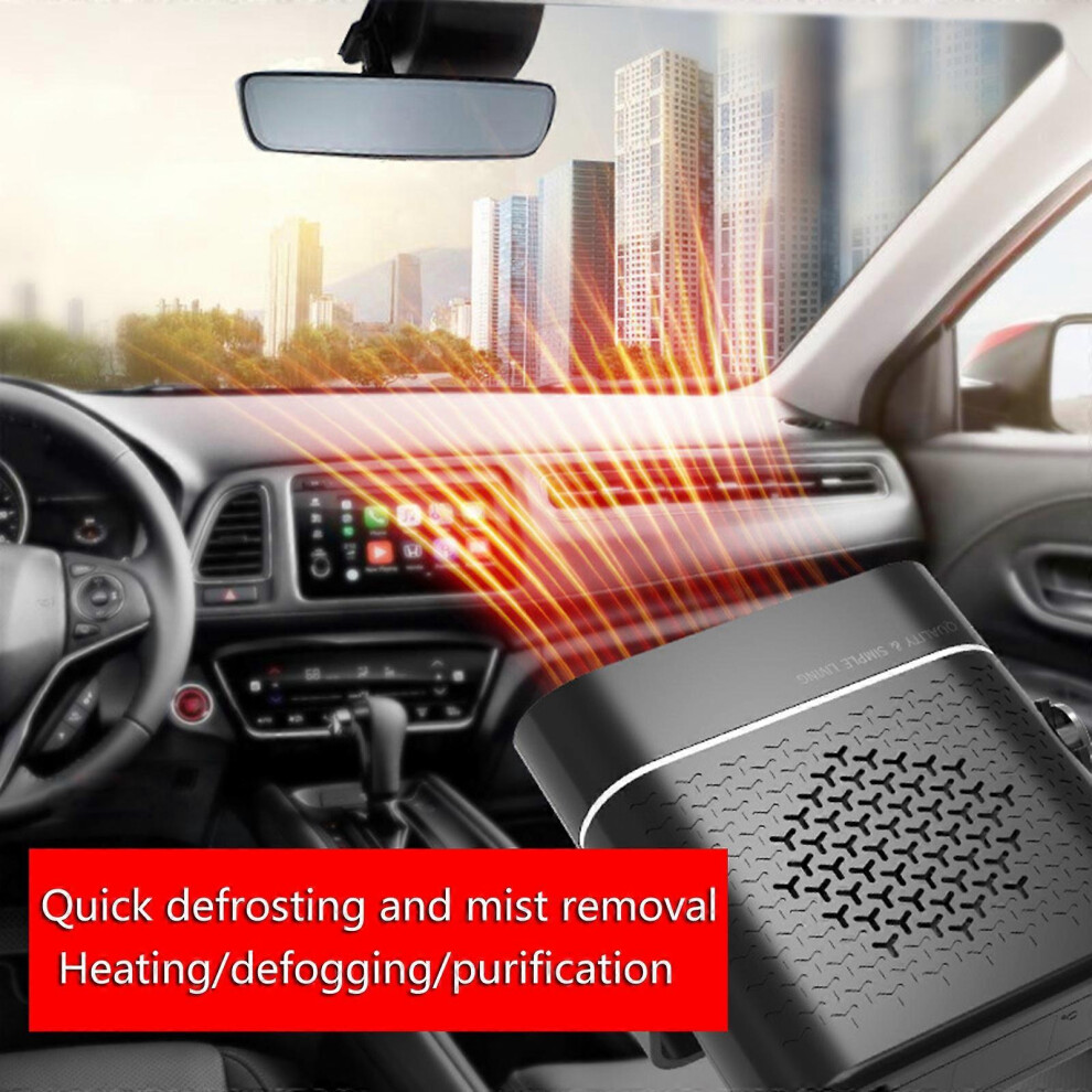 (24V, ) Winter Windshield Warmer Fan Car Electric Heater Portable Defroster For Truck Black 8191722685308