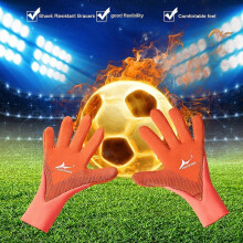 (As show, One size) Goalkeeper Gloves Strong Goalie Soccer Glove Football Gloves with Finger Support