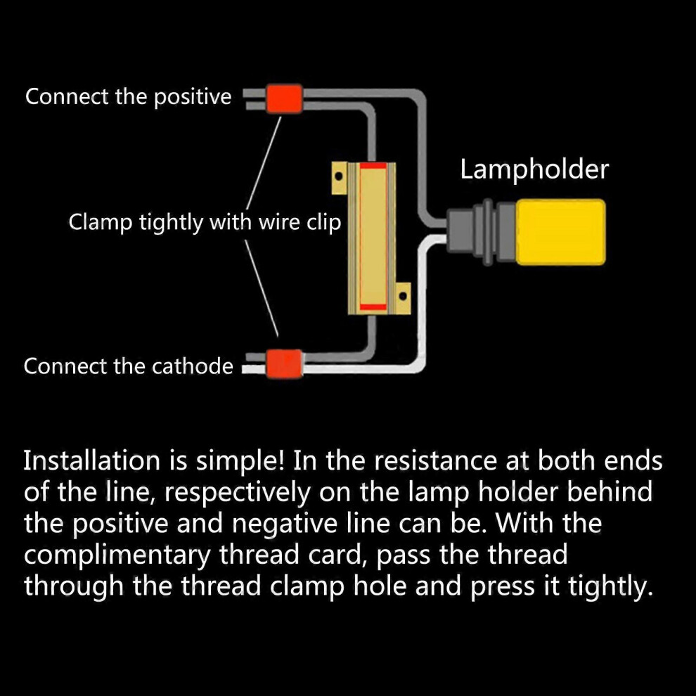 (As Show, One Size) 2Pcs 6Ohm 50W Load Resistor Canbusanti-Flashing Decoders For Led Bulb Fog Lamp 8191722608383