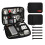 (Black orange, One size) Cable Storage Bag Digital Electronic Organizer Portable USB Data Line Charger 1