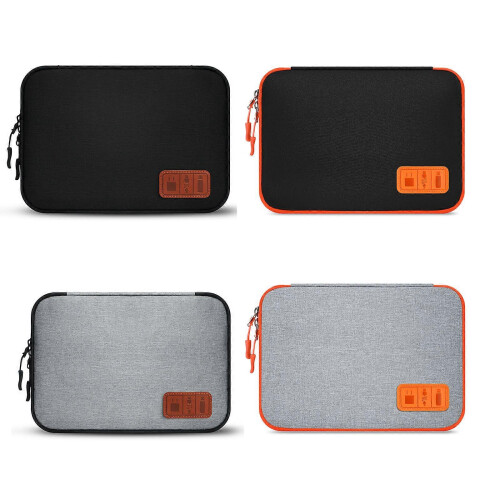 (Black orange, One size) Cable Storage Bag Digital Electronic Organizer Portable USB Data Line Charger 2