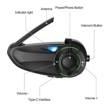 (1 PCS, One size) Motorcycles Helmet Headset Stereos BT Hands Free Interphone 1200mAh Headphone
