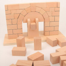 (As show, One size) 1Set Developmental Block Set Roman Arch Bridge Wood Tumble Geometry Toy