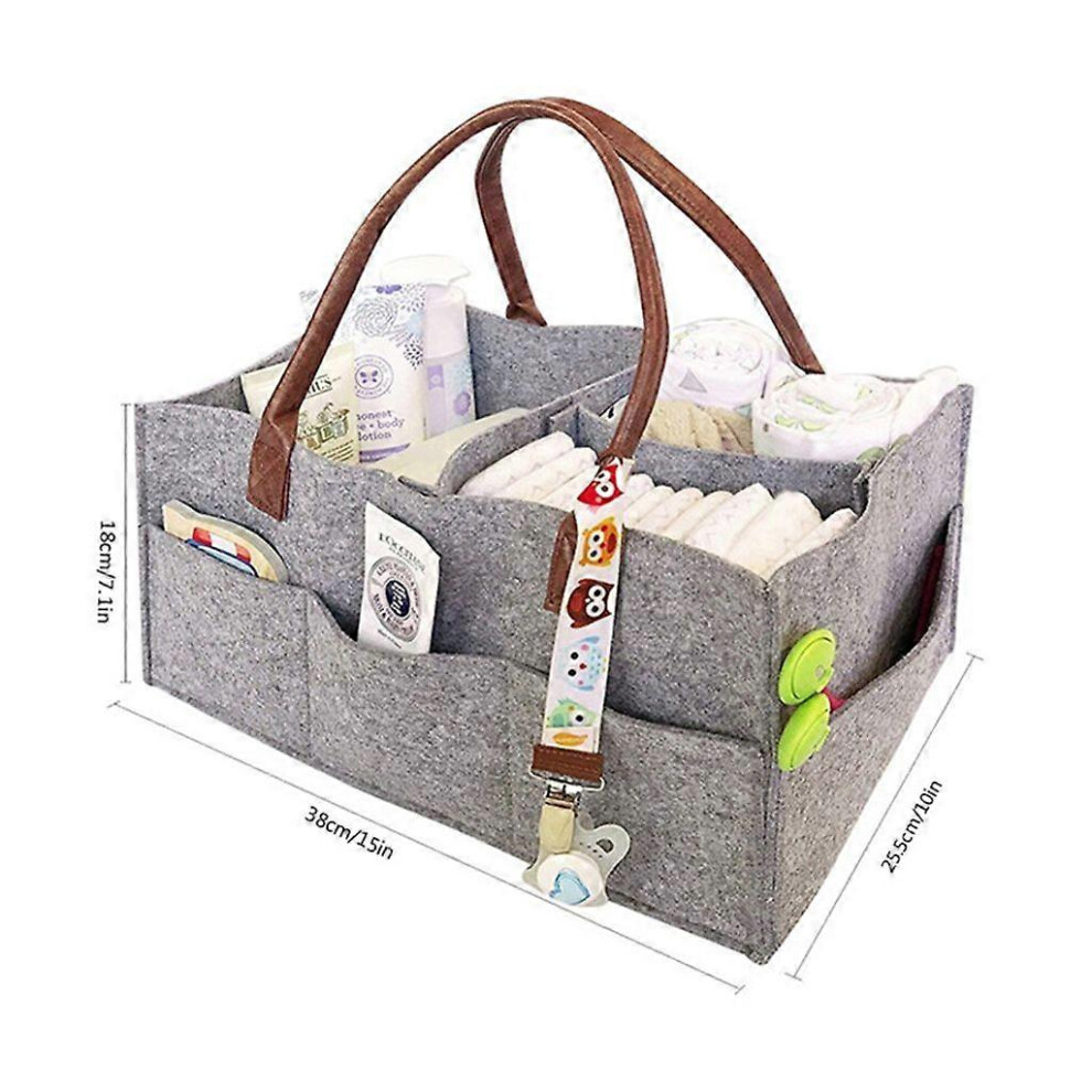 Furtalk (As Show, One Size) Baby Diaper Organizer Foldable Felt Storage Bag Portable Multi-Function Changeab