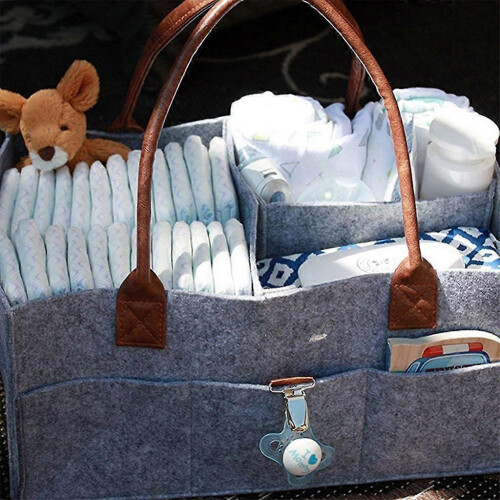 (As show, One size) Baby Diaper Organizer Foldable Felt Storage Bag Portable Multi-function Changeab 1
