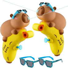 2 stuks Waterpistool voor kinderen met zonnebril, klein waterpistolen, 6-8 m, waterspuitpistool, perfect voor zwembad, strand, outdoor, waterspel