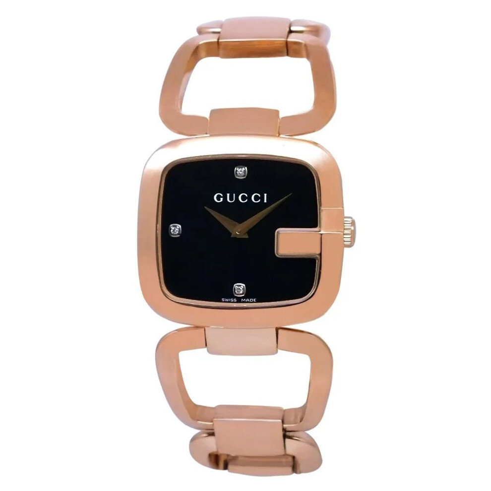Gucci YA125409 Black Dial Stainless Steel Strap Ladies Watch
