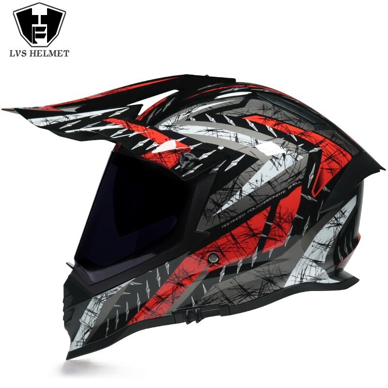 Casque Intégral VTT Cross Enfant Avec Lunettes Gants Masque - Dirt Bike Quad BMX (Dark Red, S)
