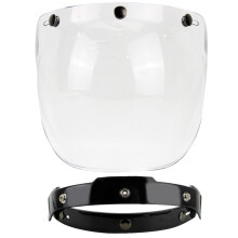 (2) Motorrad-Helmvisier für Vintage-Helm, offenes Gesicht, Sommer- und Winter-Windschutz, Helmlinsenvisier
