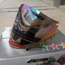 (Gold) Motorrad-Halbhelm-Visier passend für Motorradhelme Linse Transparent Schwarz Regenbogenfarbe