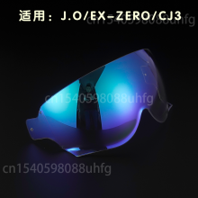 (Dunkelschwarz) JO EX-ZERO Helme Visier Motorradhelm Objektivvisier Helmbrille Halbhelm Retro-Helm