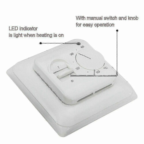 (As show, One size) Electric Underfloor Heating Thermostat Temperature Control Switch + Sensor Cable 1