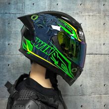 (xxxL-7) DOT-zertifizierter Integralhelm für Motorradfahrer, Rennhelm mit Doppellinse