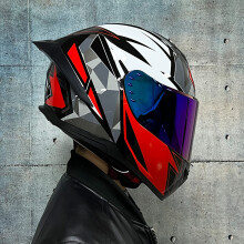 (M-a1)ORZ Casque de course intégral à double lentille Certification DOT Casque tout-terrain à forte
