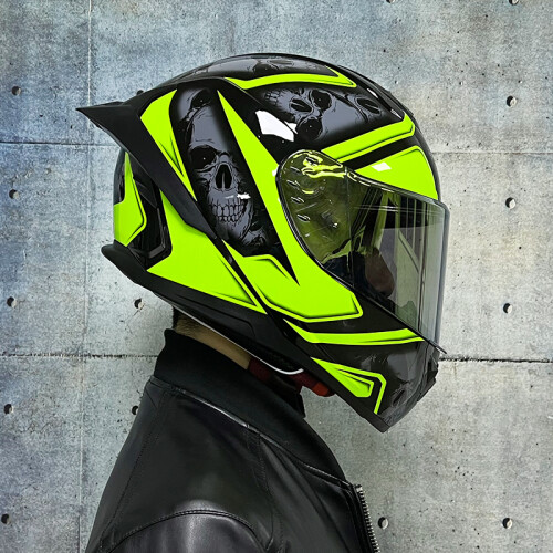 (M-a5a)ORZ Casque de course intégral à double lentille Certification DOT Casque tout-terrain à forte