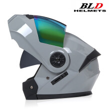 (M-Gafas de sol rojas y negras) Casco integral de motocicleta personalizado BLD para hombre y mujer,