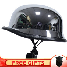 (M-12) Casco de motocicleta JYT de cuero sintético alemán, estilo retro de cuatro estaciones, de media