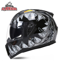 (L-BlackLion-001) DOT ECE-geprüfter BlackLion-Doppelglas-Offroad-Motorradhelm, hochwertiger Vollvisier