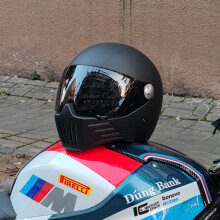 (L-15) Casco de motocicleta retro ABS ligero de cobertura total para hombres y mujeres, aprobado por