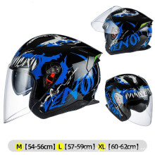Casco de motocicleta homologado 3C para hombre y mujer, con carcasa ABS, para motociclista, color azul