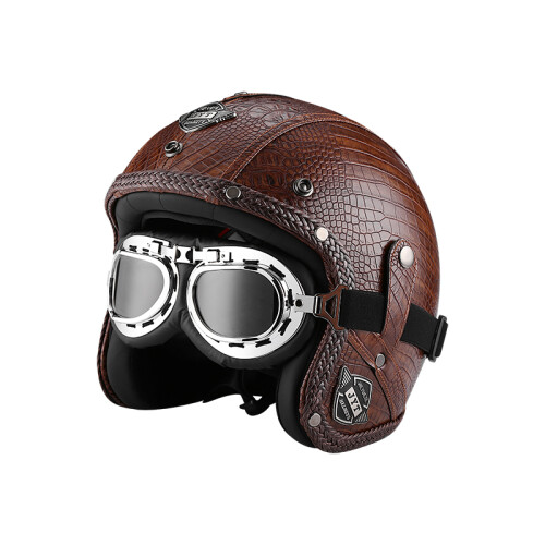 Casque Moto Rétro 3/4 – Style Café Racer – Visage Ouvert – ABS – Neuf – Taille Unisexe