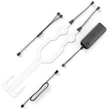 (Transparent) Une paire de casque de moto lumière de conduite signal EL bande clignotante durable Kit