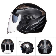 (xL-G708-Blanco claro) Casco de motocicleta Casco medio de moto Cascos de conducción de doble lente