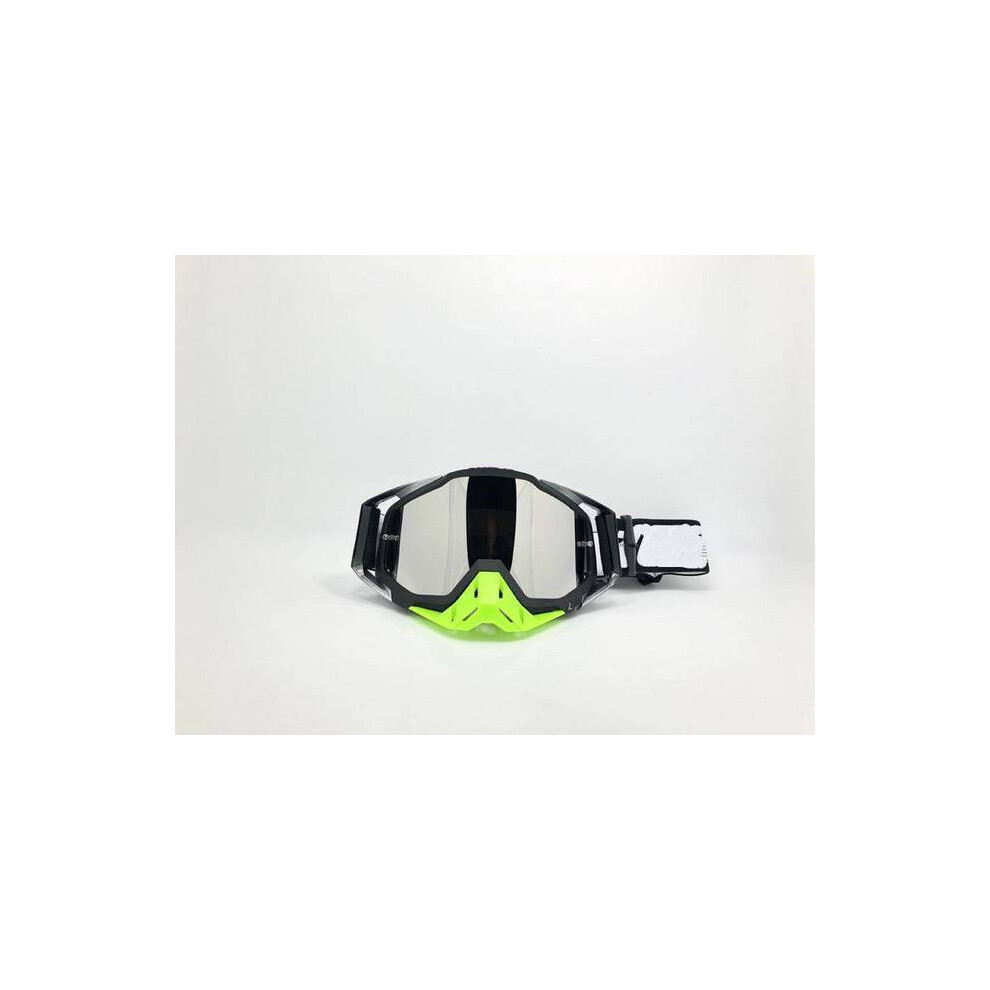 (M (54-58) - Casque blanc uniquement) Lunettes de course tout-terrain pour hommes, coupe-vent, UV, haute