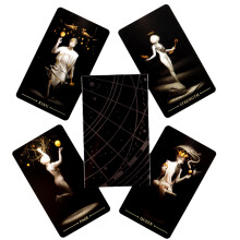(True Black) Jeu de 5781 cartes de tarot kabbalistique pour la divination Version anglaise Jeu de cartes