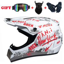 (L-B) Casco integral de motocicleta para niños y jóvenes, para motocross, todoterreno, calle, gafas