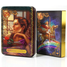 (comme sur la photo) Le jeu de tarot en os avec bords dorés Cartes de tarot de haute qualité Guidance
