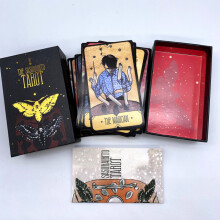 (comme sur la photo) Le jeu de tarot en os avec bords dorés Cartes de tarot de haute qualité Guidance