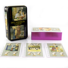 (como en la imagen) Baraja de Tarot de Hueso con Bordes Dorados, Juego de Mesa de 78 Piezas de Alta