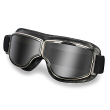 (1 paire) Lunettes de protection pour casque de moto vintage antireflet coupe-vent en cuir pour femmes